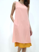 Duo Tone Shift Midi Dress - Peach (Non-returnable) - Ferlicious